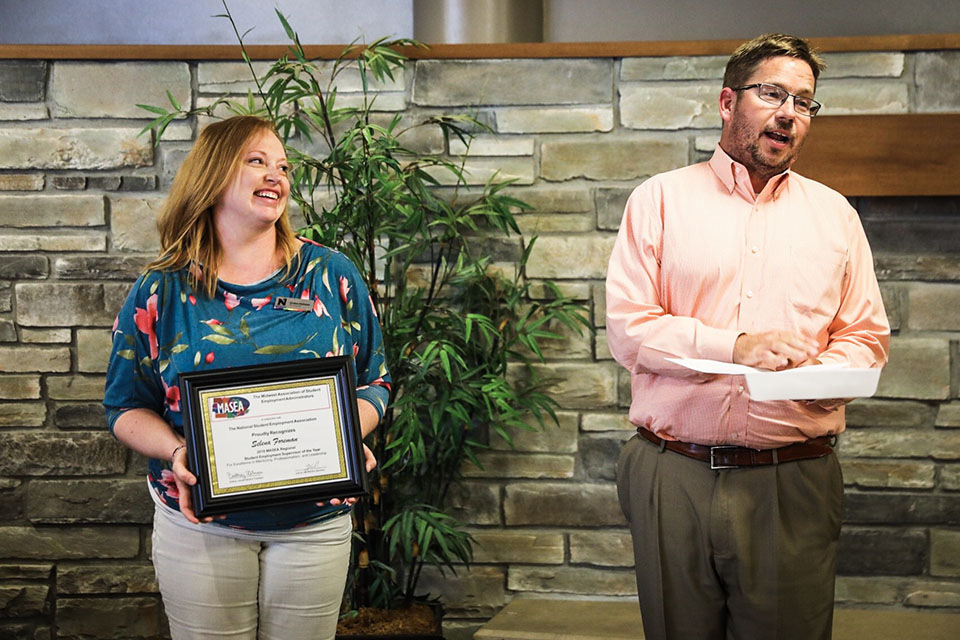 Foreman is state, Midwest Student Employment Supervisor of Year