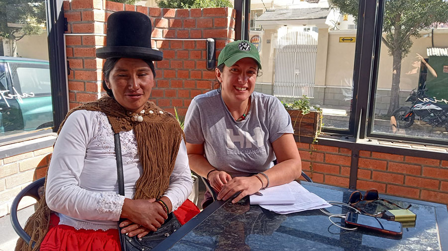 Dr. Nina Adanin, an assistant professor of recreation at Northwest, studies effects of climate change on Indigenous communities. She is pictured here with an Indigenous mountain guide, known as Cholitas. (Submitted photos)