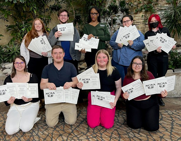 Northwest media students appear with their awards at this month's MCMA Convention in Kansas City, Missouri. (Submitted photo)
