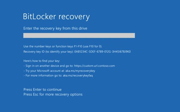 BitLocker recovery key needed