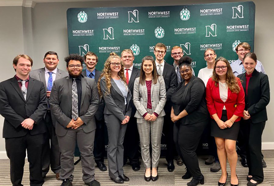 Northwest's 2019-20 mock trial team is pictured above while hosting their annual Bearcat Invitational tournament last month. (Submitted photo)