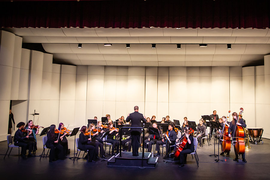 Northwest's Symphony Orchestra will perform its winter concert Feb. 25, in the Mary Linn Auditorium at the Ron Houston Center for the Performing Arts. (Photo by Todd Weddle/Northwest Missouri State University)