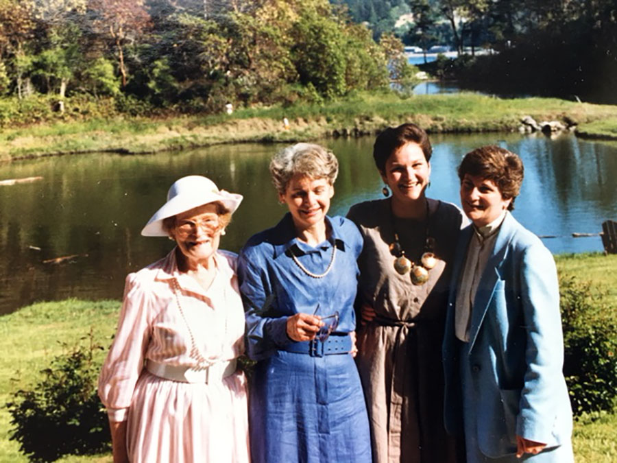 Pictured left to right in 1988 are Doris Walker Appleman and her daughters Mary Ann Andersen, Jan Corriston and Shirley Kohlwes. Doris did not receive the opportunity to attend Northwest but remained fond of the University until her death in 2003. Her daughters have now established a scholarship in her memory. (Submitted photo) 