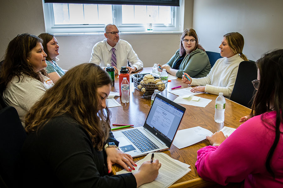 Elementary education and special education majors in Northwest's School of Education participated on Thursday in simulated meetings to discuss individual education plans, or IEPs. (Photos by Lauren Adams/Northwest Missouri State University)
