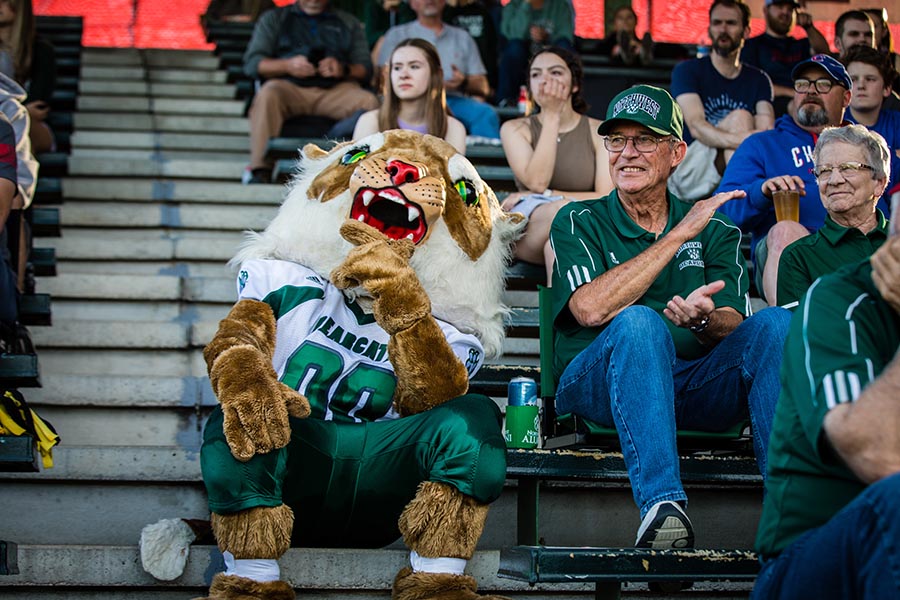 Bobby Bearcat entertained fans at the 2022 Northwest Night at the St. Joseph Mustangs game.