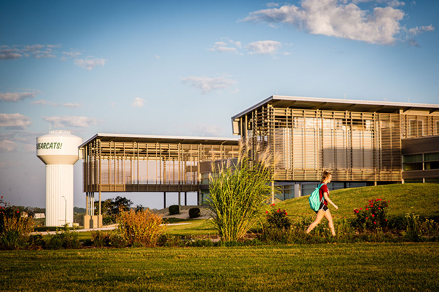 Northwest landscapers have planted a variety of native plants near the Hubbard Center to beautify the area and attract pollinators. (Photo by Todd Weddle/Northwest Missouri State University)