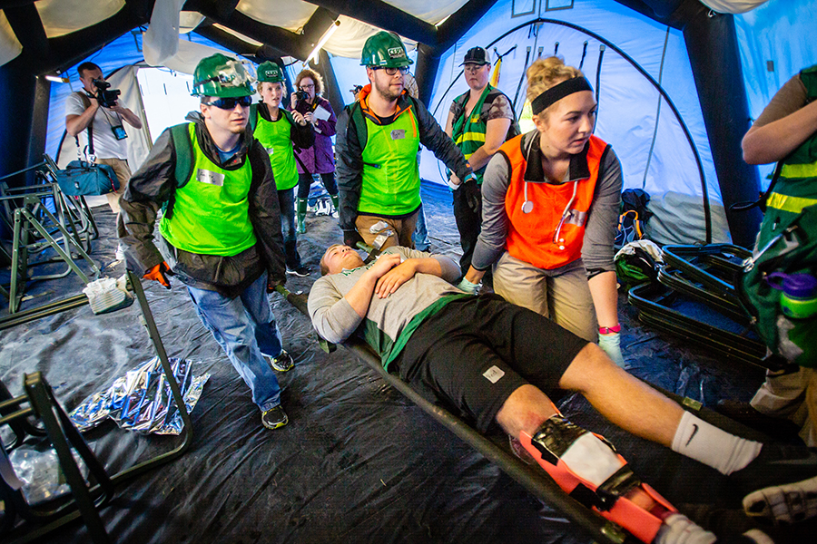 Northwest will host its annual Missouri Hope emergency response field training exercise in October. The training exercise provides students with real-time experience in emergency and disaster management while partnering with agencies from throughout the region. (Northwest Missouri State University photos)