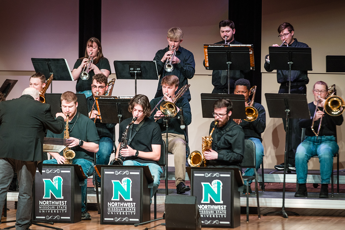 Dr. William Richardson conducts Northwest's jazz ensembles, which will perform a concert Sept. 30 at the Charles Johnson Theater. (Photo by Lauren Adams/Northwest Missouri State University) 