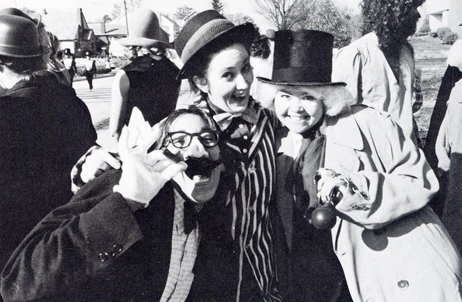 A group of students dressed as clowns during Homecoming in 1974. (Northwest Missouri State University photo)