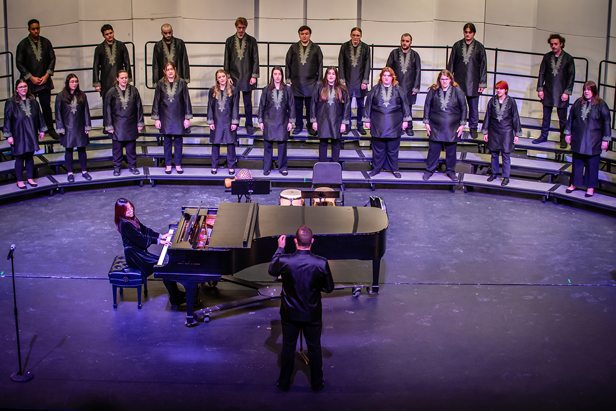 The Tower Choir, pictured at a concert last spring, will perform in November at the Nebraska Music Educators Association In-Service Workshop and Conference. (Photo by Todd Weddle/Northwest Missouri State University)