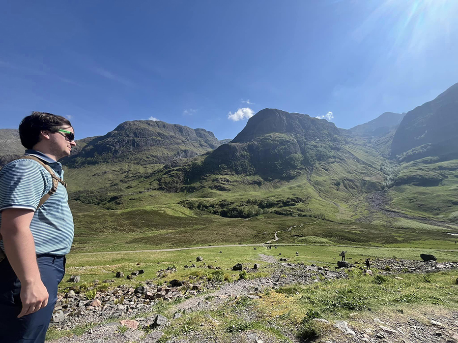 Zayne Cook, who is working toward becoming a social studies history teacher, enjoyed seeing the highlands as well as the region’s small villages and pastures. 