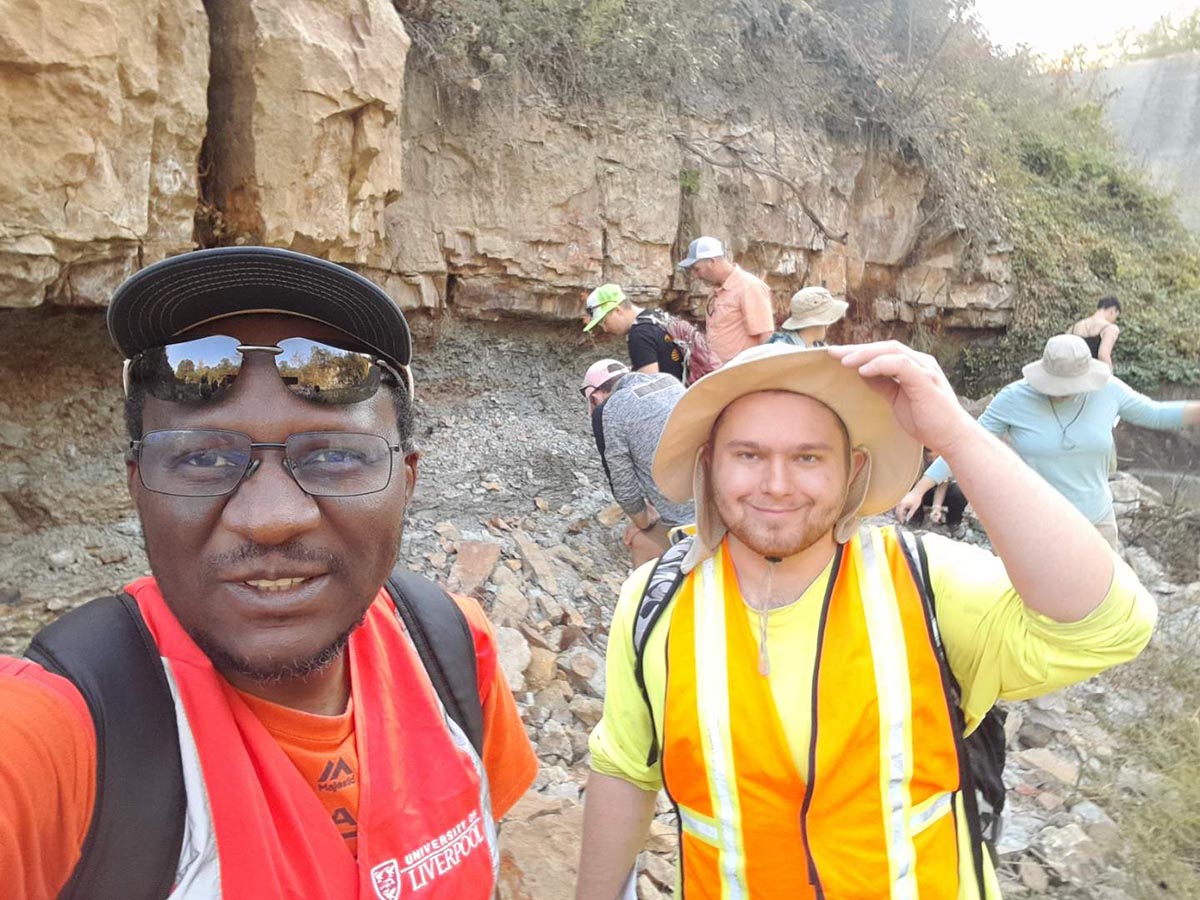 Hunter Weakley, right, is pictured with Dr. Onema Adojoh, an assistant professor of geology at Northwest, at a geologic site. (Submitted photo)