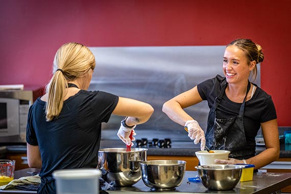 The Friday Night Café satisfies the lab requirement for students enrolled in Northwest’s quantity foods course and helps students gain profession-based experience in food preparation and management.