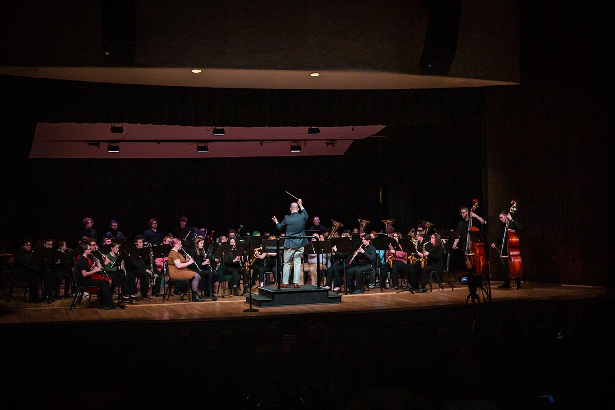 The Northwest Concert Band, under the direction of Dr. William Sutton, will perform its next concert Nov. 12. (Photo by Chloe Timmons/Northwest Missouri State University)