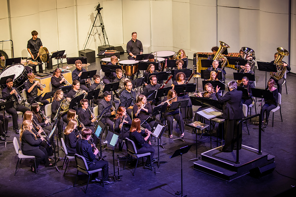 The Wind Symphony, under the direction of Dr. Kathryn Strickland, will present its next concert Nov. 19. (Photo by Lilly Cook/Northwest Missouri State University)