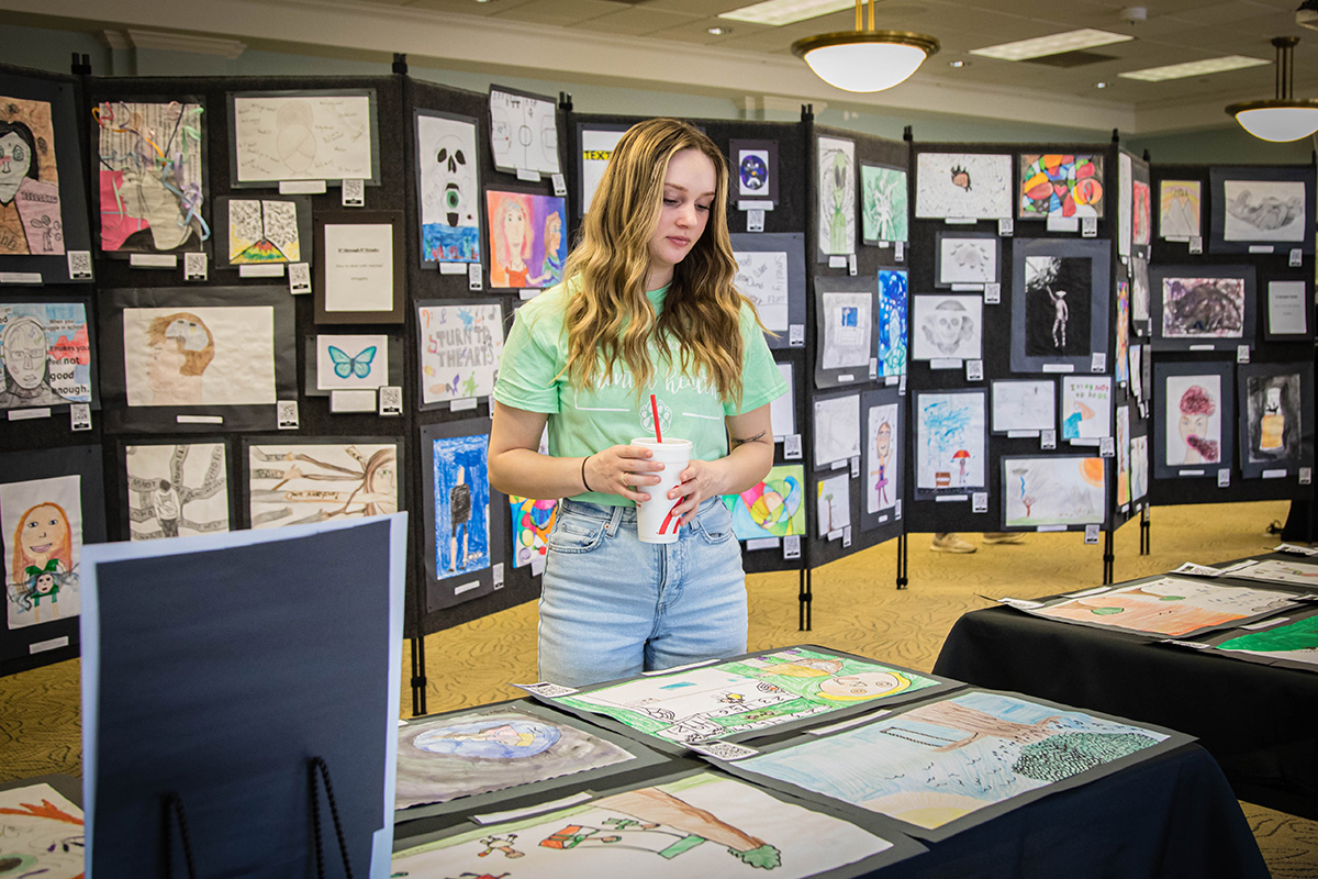 Northwest's annual “I Will Listen” event to raise awareness of mental illness features art submitted by all age ranges.  (Photo by Chandu Ravi Krishna/Northwest Missouri State University)