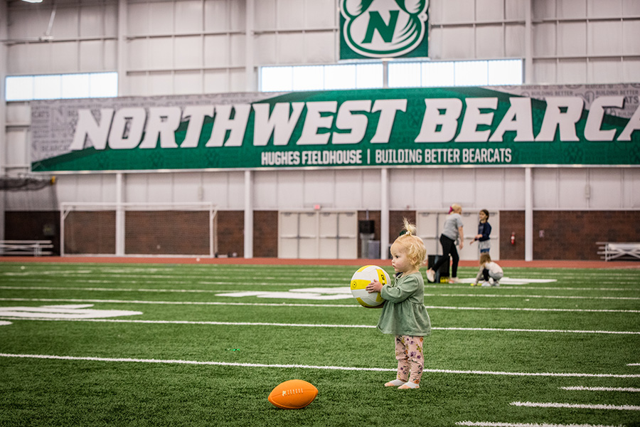 The Hughes Fieldhouse is open to families for a variety of activities during the University's winter break. (Photo by Chandu Ravi Krishna/Northwest Missouri State University)